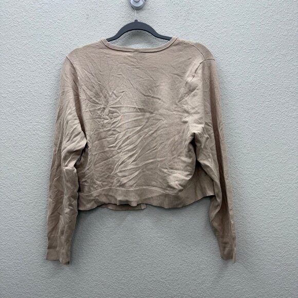 Torrid Fitted Shrug Cement Long Sleeve Knit Sweater Cardigan Womens 2X 18-20 NEW - Picture 8 of 10